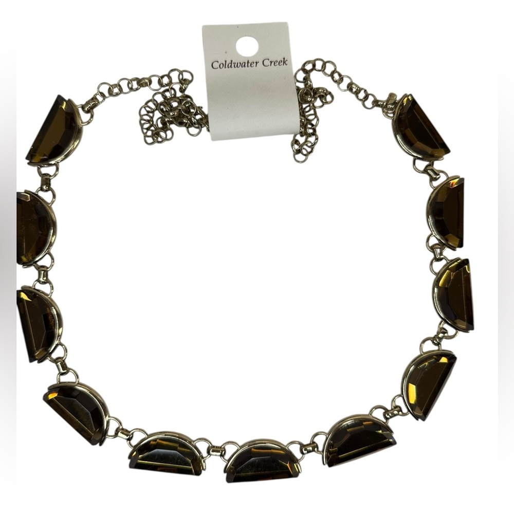 Coldwater Creek Crescent Black and Silver Necklace
